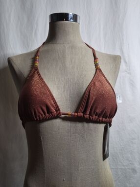 wild fable Sparkly Rust Swim Bikini Top